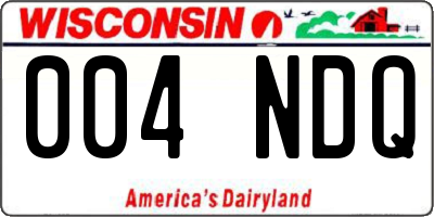 WI license plate 004NDQ