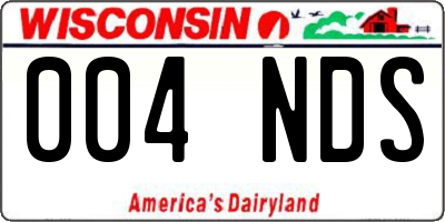 WI license plate 004NDS