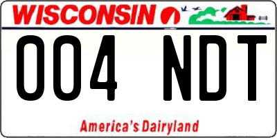 WI license plate 004NDT