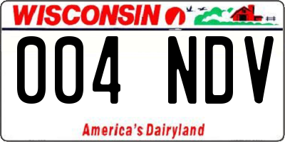 WI license plate 004NDV
