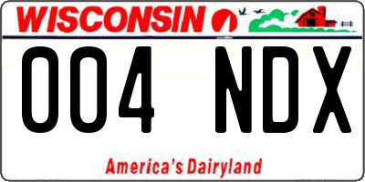 WI license plate 004NDX
