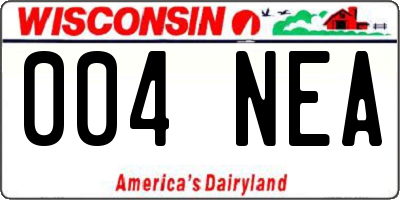 WI license plate 004NEA