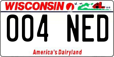 WI license plate 004NED
