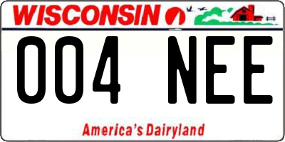 WI license plate 004NEE