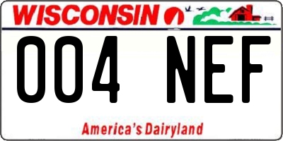 WI license plate 004NEF