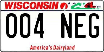WI license plate 004NEG