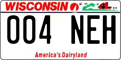 WI license plate 004NEH