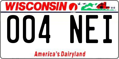 WI license plate 004NEI