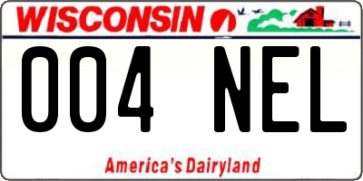 WI license plate 004NEL