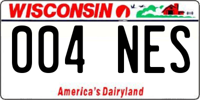WI license plate 004NES