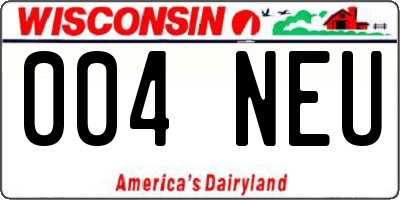 WI license plate 004NEU