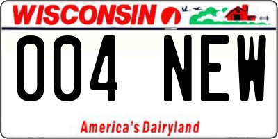 WI license plate 004NEW
