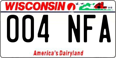 WI license plate 004NFA