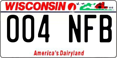WI license plate 004NFB