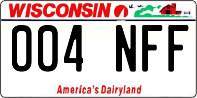 WI license plate 004NFF