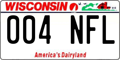 WI license plate 004NFL