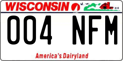 WI license plate 004NFM
