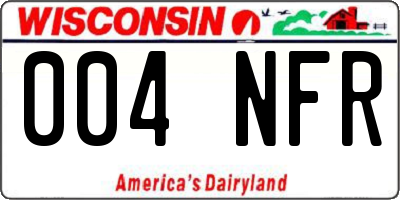 WI license plate 004NFR