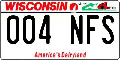 WI license plate 004NFS