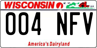 WI license plate 004NFV