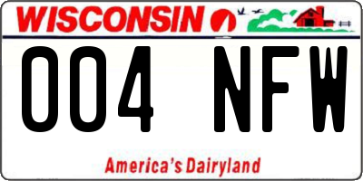 WI license plate 004NFW