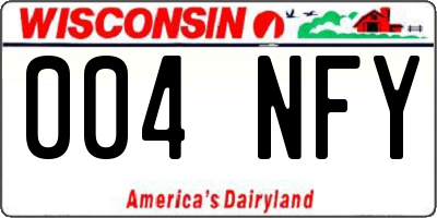 WI license plate 004NFY