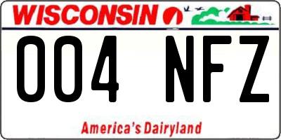 WI license plate 004NFZ