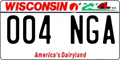 WI license plate 004NGA