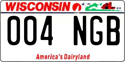 WI license plate 004NGB