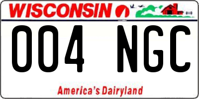 WI license plate 004NGC