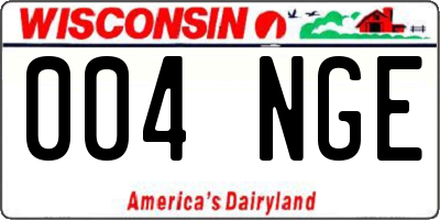 WI license plate 004NGE