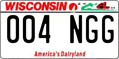 WI license plate 004NGG