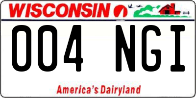 WI license plate 004NGI