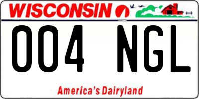 WI license plate 004NGL