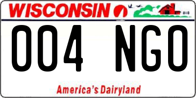 WI license plate 004NGO