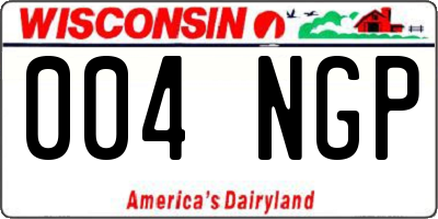 WI license plate 004NGP