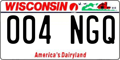 WI license plate 004NGQ