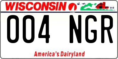 WI license plate 004NGR