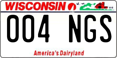 WI license plate 004NGS