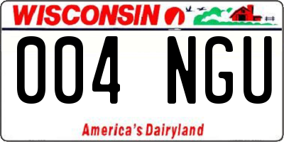 WI license plate 004NGU