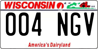 WI license plate 004NGV