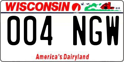 WI license plate 004NGW