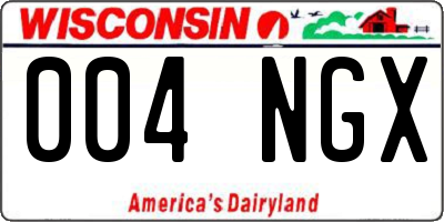 WI license plate 004NGX