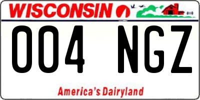 WI license plate 004NGZ