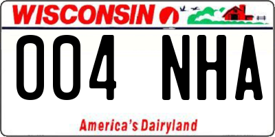WI license plate 004NHA