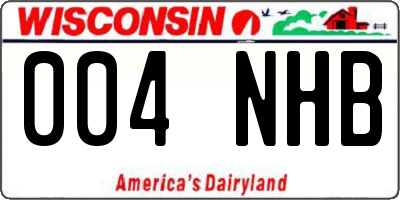 WI license plate 004NHB