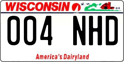 WI license plate 004NHD