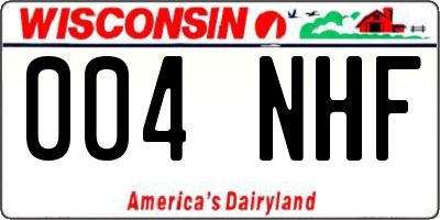 WI license plate 004NHF