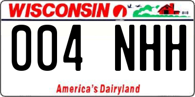 WI license plate 004NHH