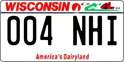 WI license plate 004NHI